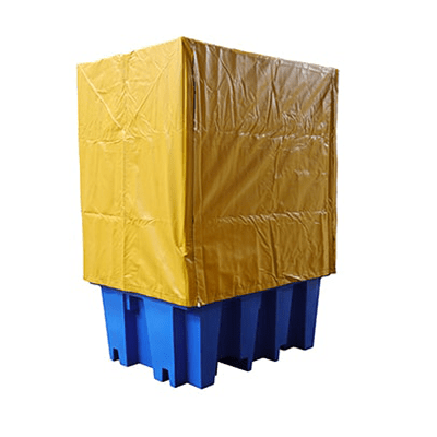 PVC Cover and Galvanised Frame To Suit Bunded Pallet 3 MXP6503 Single IBC PVC Cover Frame Web 2