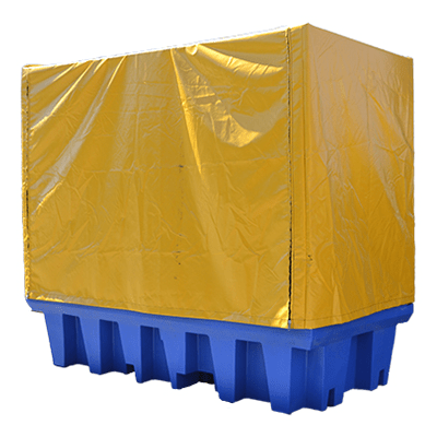 PVC Cover and Galvanised Frame To Suit Bunded Pallet 4 MXP6504 Double IBC PVC Cover Frame Web 2