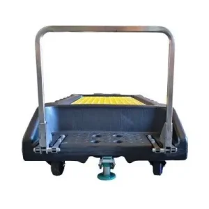 Oil Recovery Trolley 350L with Solid Fill Tyres and foot activated brake, ideal for use with Miscellaneous Poly Bunds.