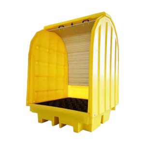EziBund 4 Drum Bunded Pallet with Hard Top Cover